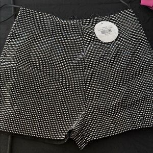 Elegant Black and White High Waist Women's Shorts